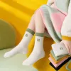 White cotton sweat-absorbing and breathable mid-calf socks for both men and women, basic and versatile Specification image